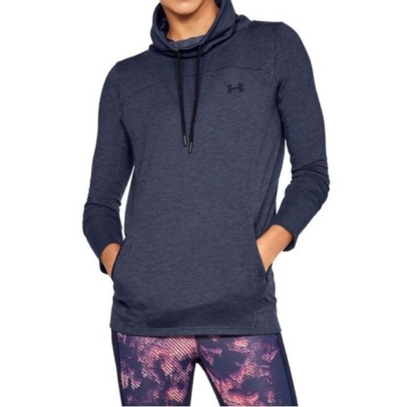 UNDER ARMOUR WOMEN'S FEATHERWEIGHT FLEECE SLOUCHY HOODIE Gray size small - Picture 1 of 12